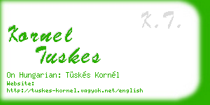 kornel tuskes business card
